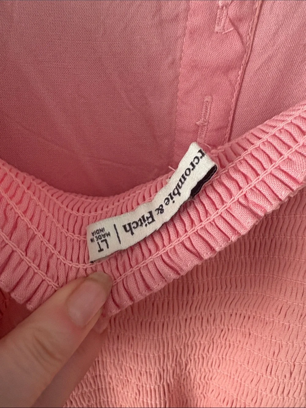 Abercrombie & Fitch Coral Pink Tie-Shoulder Maxi Dress